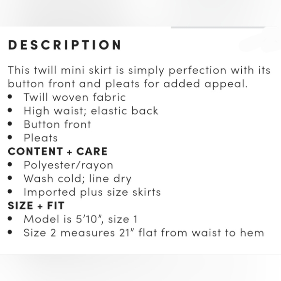 TORRID Button Front Mini Twill Skirt! NWT! - Picture 7 of 8